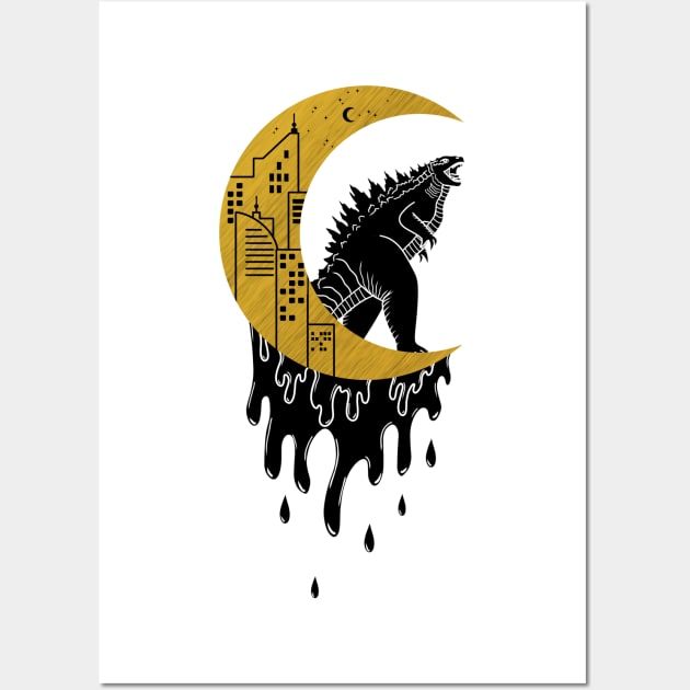 Godzilla Moon Wall Art by Introvert Home 